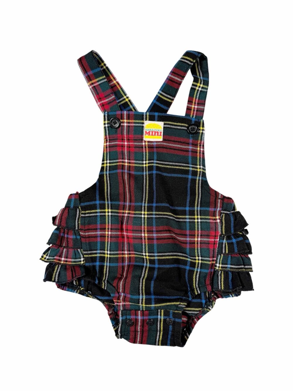 Harajuku Mini Plaid Ruffle Bubble Romper Overalls Baby Girls size 18 months